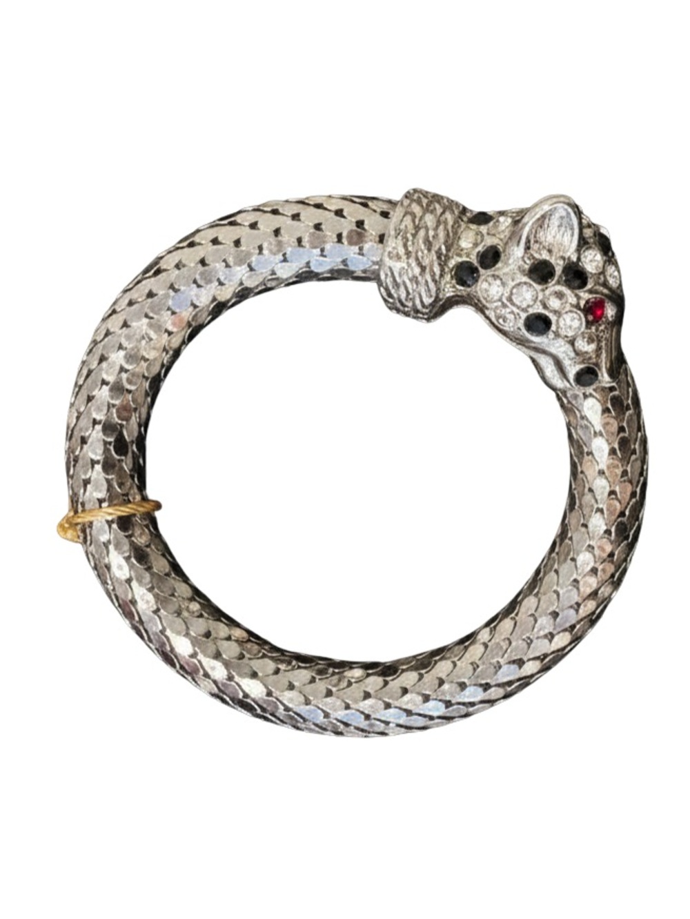 Whiting & Davis Panthers Bracelet w/ Ruby Red Eyes.  NWT in orig box. Rare! 🐆